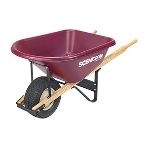 Scenic Road Wheelbarrow Single Wheel 10 cu. ft. w/ 4 Ply Turf Tire