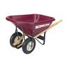 Scenic Road Dual Wheel Wheelbarrow Maroon Tray HDPE 32 in. W. x 48 in. L. x 25 in. D. (8 cu. ft.)