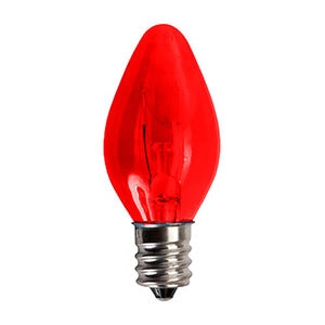 Seasonal Source C7 7W Transparent Red Triple Dipped Bulb