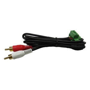 RCA to Phoenix: One male end socket, one RCA connector end with 2 RCA connectors, 4-core wire connection Wire length: 1.5 meters