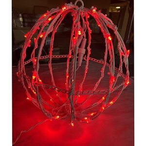 Seasonal Source 12 in. Folding Pre-Lit Sphere, Red 