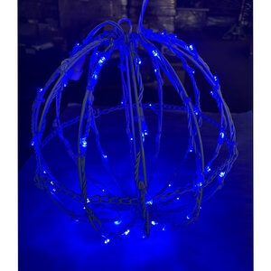 Seasonal Source 12 in. Folding Pre-Lit Sphere, Blue 