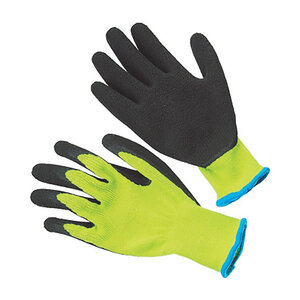 Rubber Coated Gloves Yellow Medium Hang Tag Included