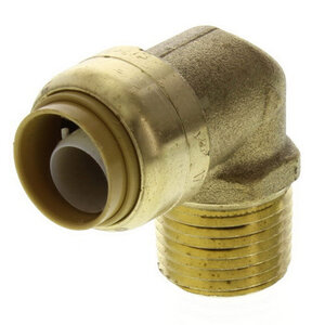 SharkBite Push 90 Degree Male Elbow Lead Free Brass 3/4 in. Push x MIPT