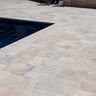 Dimensional Ivory Travertine Tumbled French Pattern 1 3/16 in.