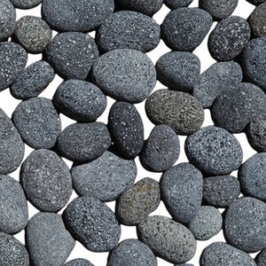 Bagged Black Lava Rock Tumbled Smooth 1 - 2 in. (44 lb. Bag)