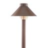 Sollos 5.5-Inch Traditional Hat Path & Area Light Fixture with Antique Brass Finish, 18-Inch Stem, 8-Inch Ground Mount