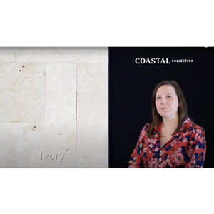 Solstice Coping Ivory Travertine Modern Edge 1 Long 2 in. x 24 in. x 36 in.