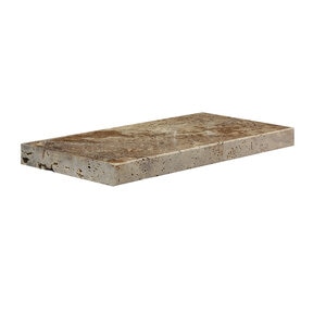 Solstice Coping Walnut Travertine Modern Edge 1 Long 2 in. x 12 in. x 24 in.