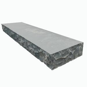 Solstice Step SW Black Limestone Modern Edge 4 Sides 6 in. x 16 in. x 48 in.