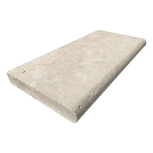 Solstice Coping Ivory Travertine Bullnose 1 Long 2 in. x 12 in. x 24 in.