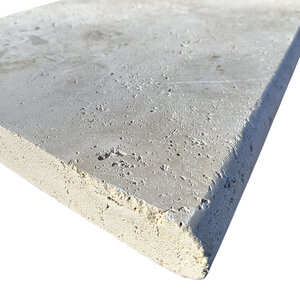 Solstice Coping Ivory Travertine Bullnose 2 Long 2 in. x 16 in. x 24 in.