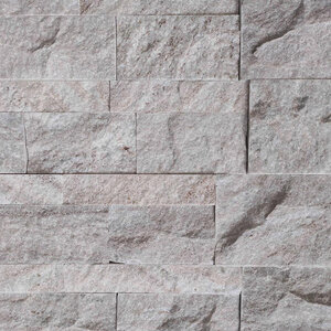Solstice Sawn Thin Veneer Snow White Quartzite Dimensional 2/4/6 Course Height Flats (100 sq. ft./pallet)