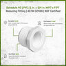 Sch 40 PVC Reducing Bushing 1 in. x 3/4 in. MIPT x FIPT