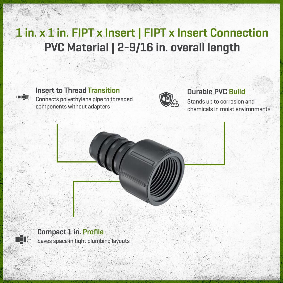 Spears PVC Insert Female Adapter 1 in. x 1 in. FIPT x Insert | SiteOne US
