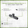 Poly Insert Combination Reducing Tee 1 in. x 1 in. x 3/4 in. Insert x Insert x FIPT