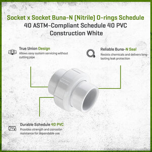 Spears Union Schedule 40 PVC 1 in. Socket w/Buna-N O-Rings
