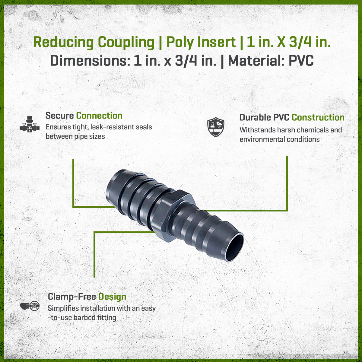 Poly Insert Reducing Coupling 1 in. x 3/4 in | SiteOne US