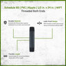 Sch 80 PVC Nipple 1/2 in. x 24 in. MIPT Threaded Both Ends