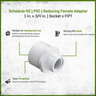 Sch 40 PVC Reducing Female Adapter 1 in. x 3/4 in. Socket x FIPT