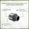 Sch 80 PVC Male Adapter 1-1/2 in. MIPT x Socket