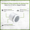 Sch 40 PVC Reducer Bushing Flush Style 2 in. x 1-1/4 in. Spigot x Socket