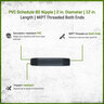 Sch 80 PVC Nipple 2 in. x 12 in. MIPT Threaded Both Ends