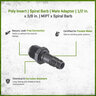 Poly Insert Spiral Barb Male Adapter 1/2 in. x 3/8 in. MIPT x Spiral Barb