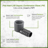 Poly Insert 90 Degree Combination Elbow 1 in. x 1 in. Insert x FIPT
