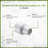 Sch 40 PVC Reducing Coupling 1 in. x 3/4 in. Socket