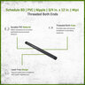 Sch 80 PVC Nipple 3/4 in. x 12 in. MIPT Threaded Both Ends