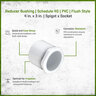 Sch 40 PVC Reducer Bushing Flush Style 4 in. x 3 in. Spigot x Socket