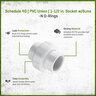 Sch 40 PVC Union 1-1/2 in. Socket w/ Buna-N O-Rings