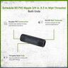 Sch 80 PVC Nipple 3/4 in. x 2 in. MIPT Threaded Both Ends