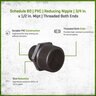 Sch 80 PVC Reducing Nipple 3/4 in. x 1/2 in. MIPT Threaded Both Ends