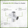 Sch 40 PVC Cross 1 in. Socket