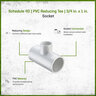 Sch 40 PVC Reducing Tee 3/4 in. x 1 in. Socket