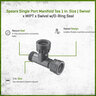 Spears Single Port Manifold Tee 1 in. Swivel x MIPT x Swivel with O-Ring
