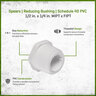 Spears Reducing Bushing Sch 40 PVC 1/2 in. x 1/4 in. Mipt x Fipt