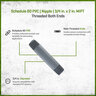 Sch 80 PVC Nipple 3/4 in. x 3 in. MIPT Threaded Both Ends