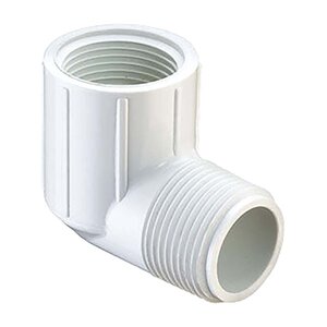 Spears 90 Degree Elbow White Sch 40 PVC 3 in. Mipt x Fipt