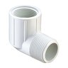 Spears 90 Degree Elbow White Sch 40 PVC 3 in. Mipt x Fipt