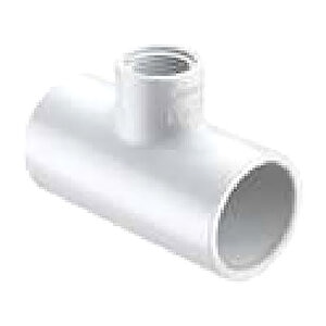 Spears Reducing Tee White PVC 1 in. x 3/4 in. x 3/4 in. Socket x Socket x Fipt