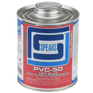Spears PVC-50 Hot Blue PVC Cement Low VOC Medium Body 1 pt.