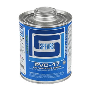 Spears PVC-17 Clear PVC Cement Low VOC Heavy Body 1 gal.