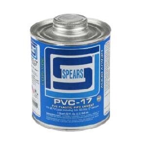 Spears PVC-17 Clear PVC Cement Low VOC Heavy Body 1 qt.