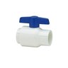 Spears Utility White PVC Ball Valve 1-1/4 in. Socket w/ Blue Handle & EPDM O-Rings