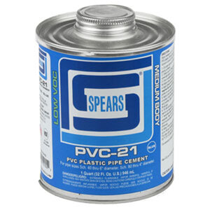 Spears PVC-21 Blue PVC Cement Low VOC Medium Body 1/4 pt.