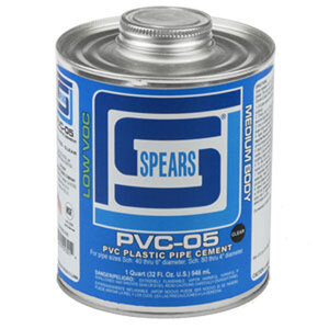 Spears PVC-05 Clear PVC Cement Low VOC Medium Body 1/4 pt.