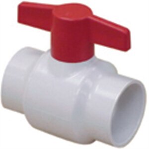 Spears Cold Water White PVC Ball Valve 1-1/2 in. Socket w/ Red Handle & EPDM O-Rings